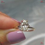 Vintage Oval Diamond Engagement Ring |  Certified Oval Shape |  Yellow Gold Solitaire Diamond Ring Forever For Love