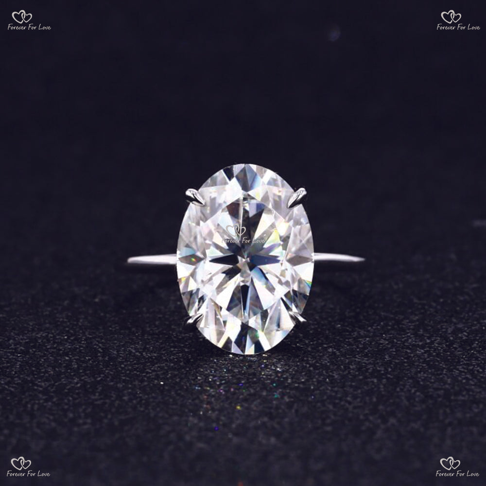 Superbe bague de fiançailles en moissanite ovale Forever