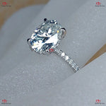 Oval Cut Moissanite Engagement Ring White Gold Forever For Love