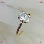 Lab Diamond Oval Cut Engagement Yellow Gold Ring Forever For Love