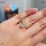 Oval Moissanite Engagement Ring Hybrid Crushed Ice Amanda Setting Forever For Love