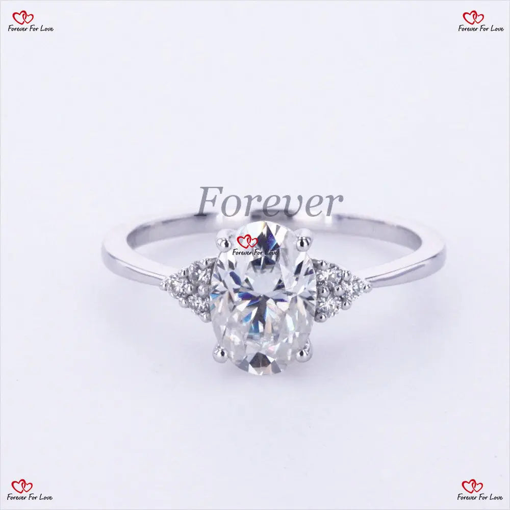 Oval Vintage Moissanite engagement ring solid gold Forever For Love
