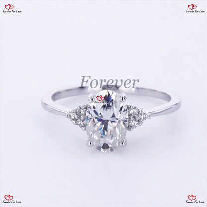 Oval Vintage Moissanite engagement ring solid gold Forever For Love