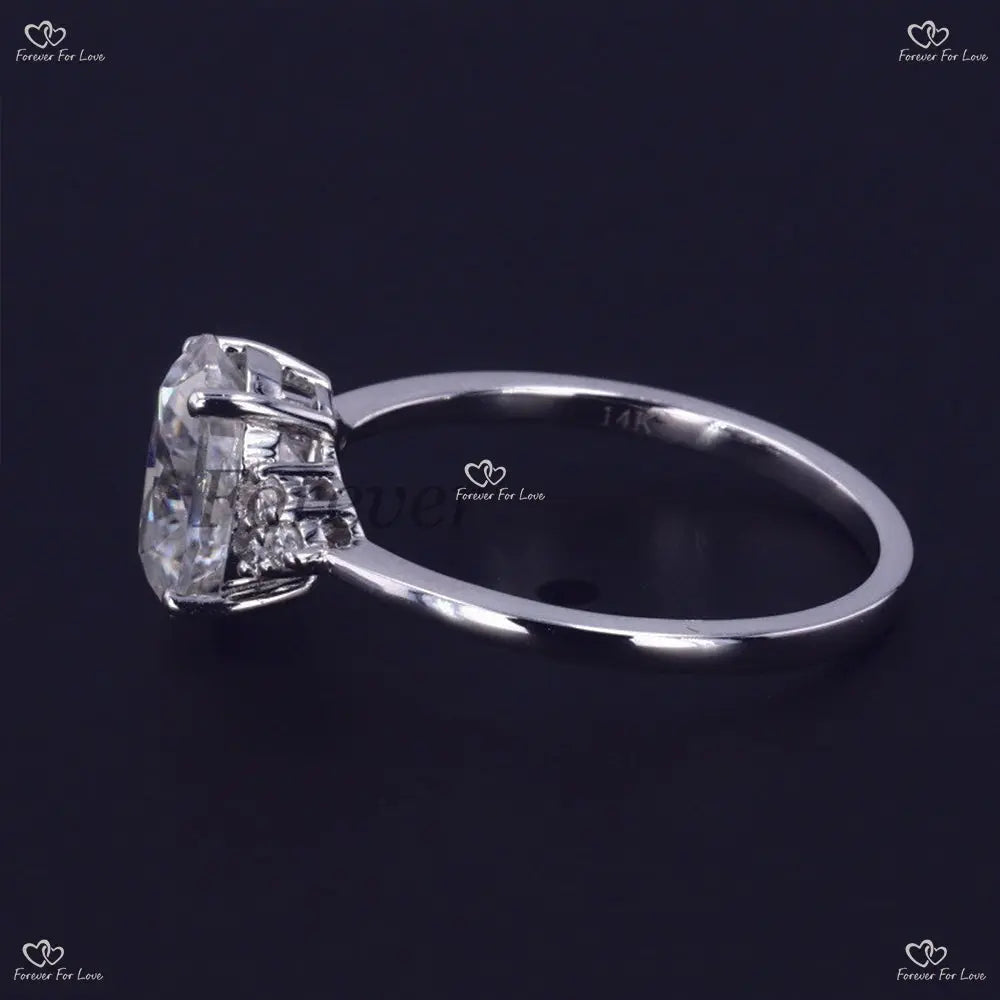 Oval Vintage Moissanite engagement ring solid gold Forever For Love