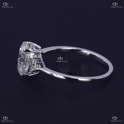 Oval Vintage Moissanite engagement ring solid gold Forever For Love