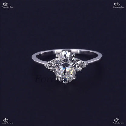 Oval Vintage Moissanite engagement ring solid gold Forever For Love