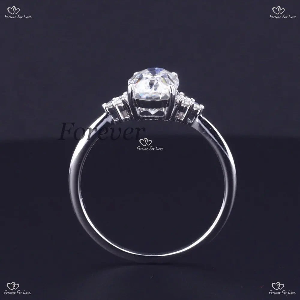 Oval Vintage Moissanite engagement ring solid gold Forever For Love