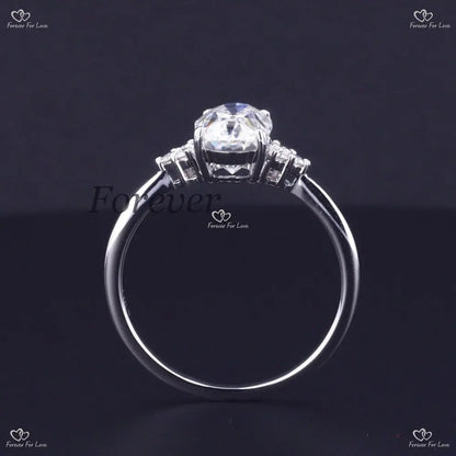 Oval Vintage Moissanite engagement ring solid gold Forever For Love