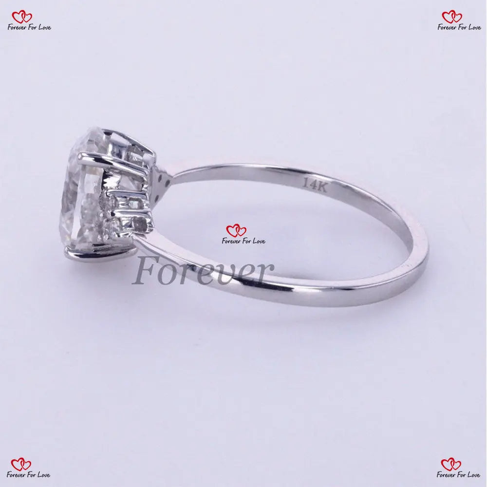 Oval Vintage Moissanite engagement ring solid gold Forever For Love