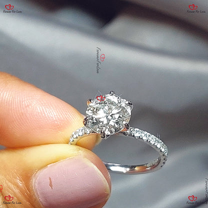 Certified Lab Created Brilliant Cut Diamond Engagement Ring