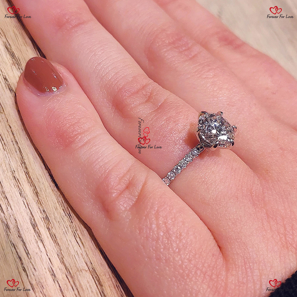 Certified Lab Created Brilliant Cut Diamond Engagement Ring