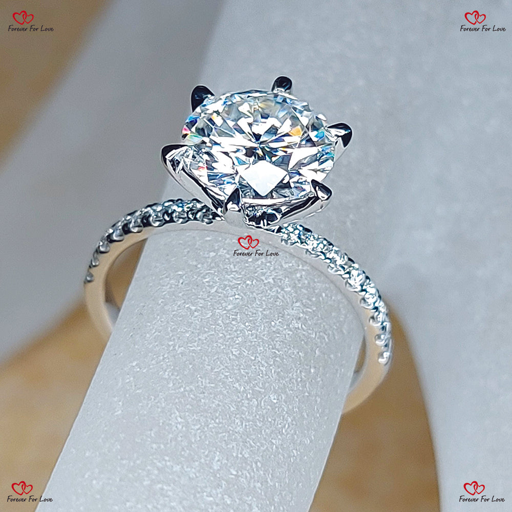 Certified Lab Created Brilliant Cut Diamond Engagement Ring