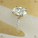 Oval Cut Moissanite Engagement Ring in Solid Gold Forever For Love