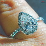 Pear Shape Diamond Engagement Ring GIA Certified White Gold Forever For Love