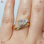 Pear Diamond Engagement Ring with Chunky Band Forever For Love