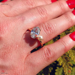 Oval Lab Created Diamond Engagement Ring | CVD IGI Certified | Solid Gold | Pearl Side Stones Forever For Love