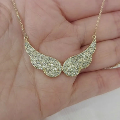 The Seraphina Wings | Diamond Pavé Double Wing Necklace | Gift for Her
