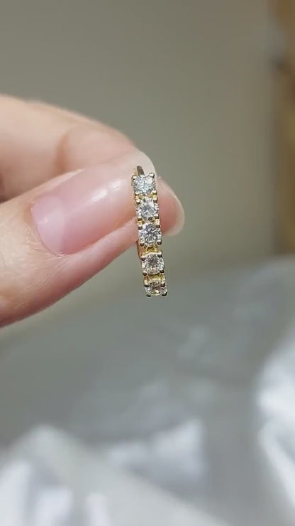 14k Gold and Diamond Hoop Earrings