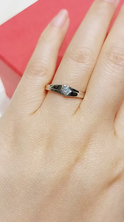 Solid Gold 3.5mm Natural Diamond Engagement Band, Minimalist Wedding Band for Men