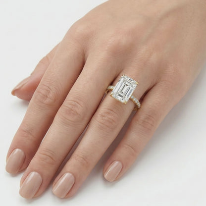 Radiant Cut Lab-Grown Diamond Engagement Ring - Hidden Halo IGI Certified