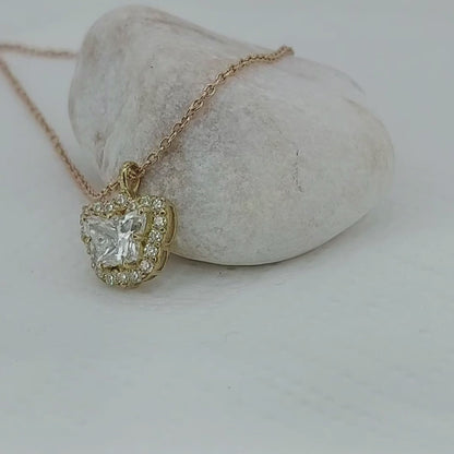 Sparkling Heart-Shaped Butterfly Pendant for Women