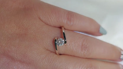 Natural earth mined GIA Diamond solitaire in Platinum, Anniversary bridal wedding ring.