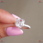 Vintage Asscher Cut Engagement Ring in Solid Gold Forever For Love