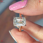 Emerald Cut Engagement Ring in Solid Gold Forever For Love