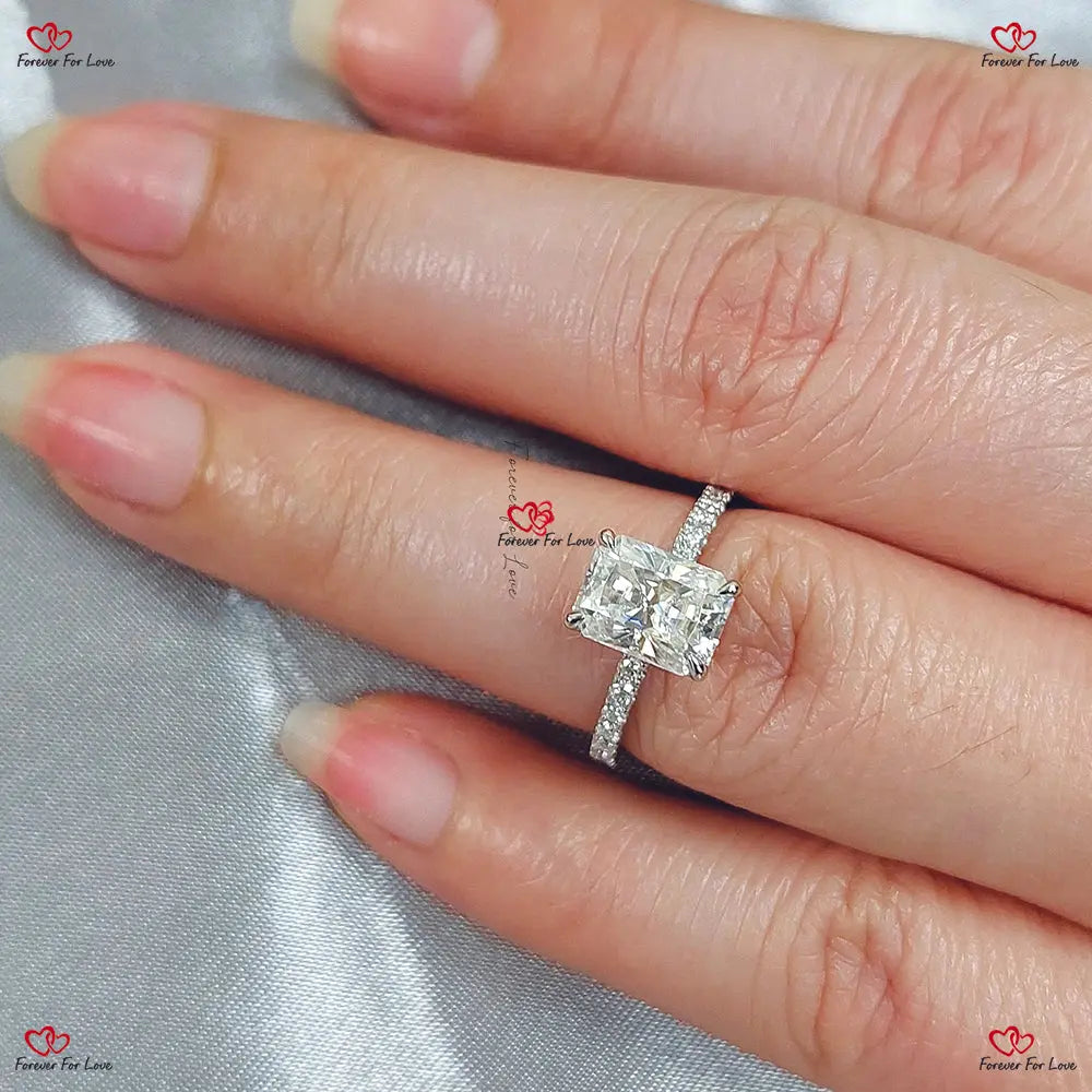 Unique Vintage Radiant Cut Engagement Ring Forever For Love