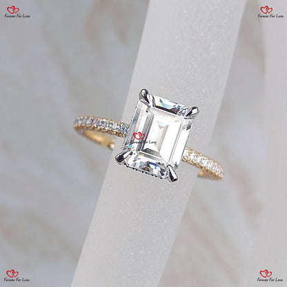 3ct Emerald Cut Forever One Engagement Ring