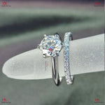 IGI Certified Lab Created Round Cut Diamond Engagement Ring Round Diamond Ring Set Forever For Love