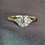 IGI Certified Round Lab Created Diamond Three Stone Engagement Ring Forever For Love