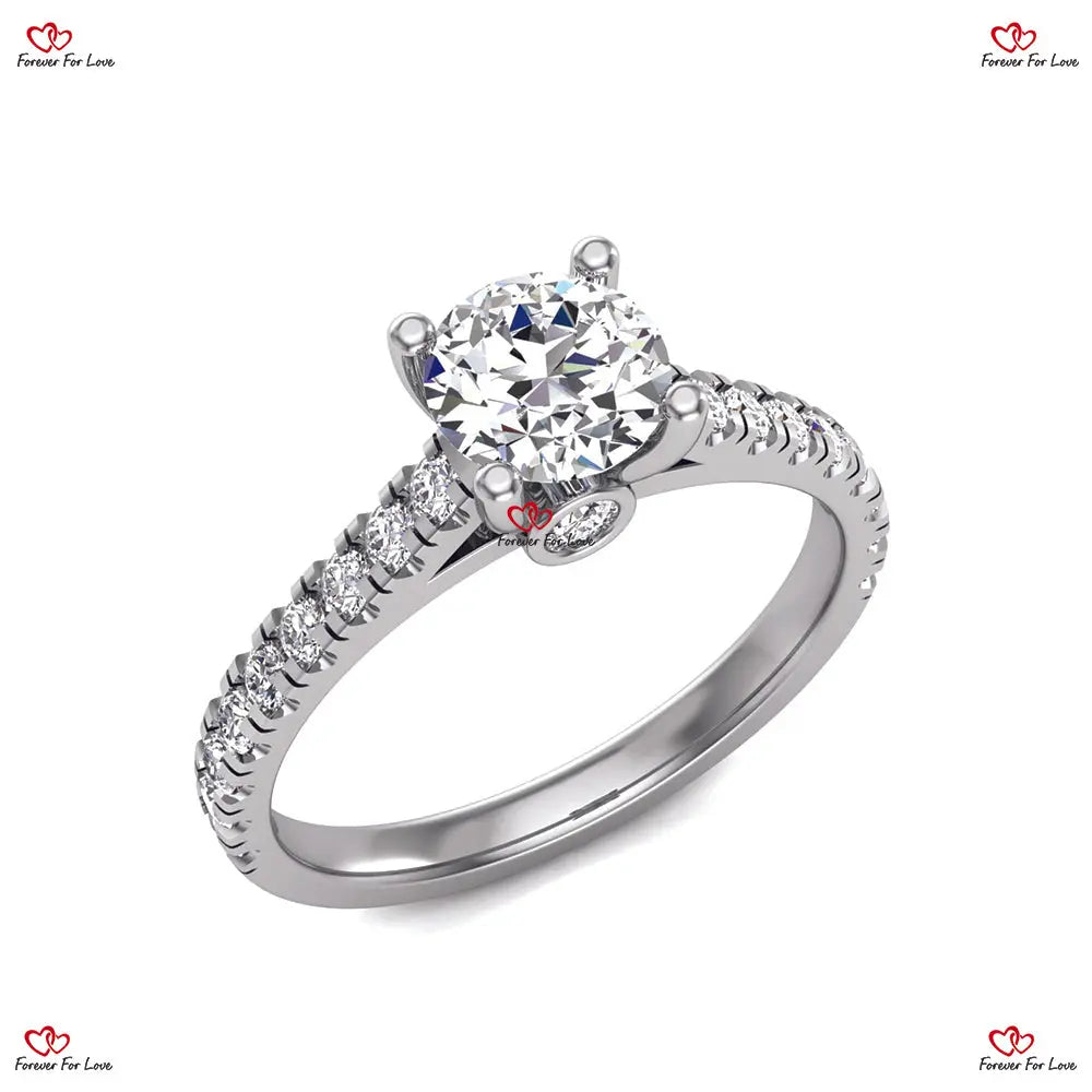 Platinum Natural GIA Certified Diamond Solitaire Engagement Ring Forever For Love