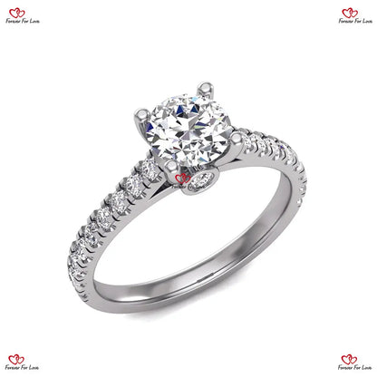 Platinum Natural GIA Certified Diamond Solitaire Engagement Ring Forever For Love