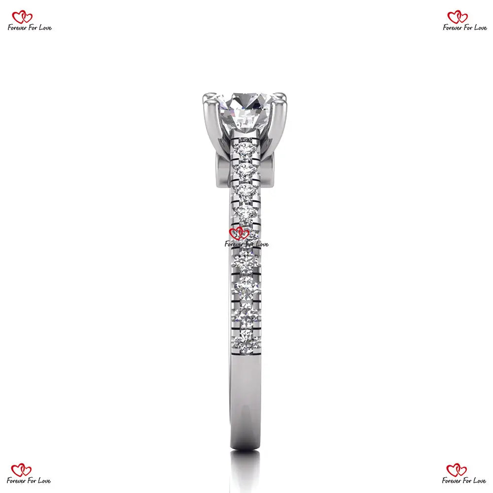 Platinum Natural GIA Certified Diamond Solitaire Engagement Ring Forever For Love