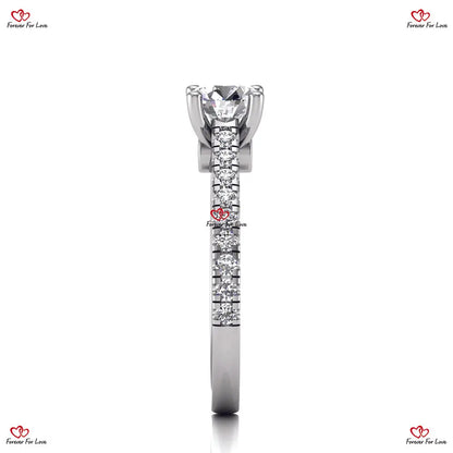 Platinum Natural GIA Certified Diamond Solitaire Engagement Ring Forever For Love