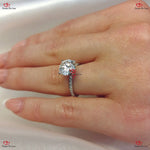 1.50 Carat Round Diamond Engagement Ring |  White Gold | Pave Band Solitaire | IGI Certified Lab Made Diamond Forever For Love