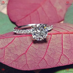 Round Lab Grown Brilliant Cut IGI Diamond Engagement Ring - Solid White Gold Vintage Promise Ring Forever For Love