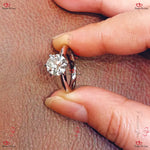 Round Old European Cut Diamond Engagement Ring - Solid Gold Forever For Love