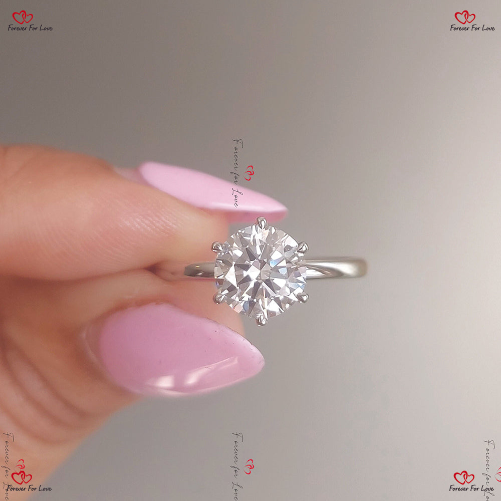 6 Prong Round Solitaire Diamond Engagement Ring