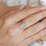 Unique Oval Engagement Ring, Art Deco Cluster with Marquise Diamonds Forever For Love