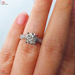 Pave Twist Band Round Diamond Engagement Ring Forever For Love