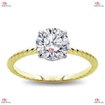 (6.5mm) Round Vintage Charles and Colvard Engagement Ring Forever For Love