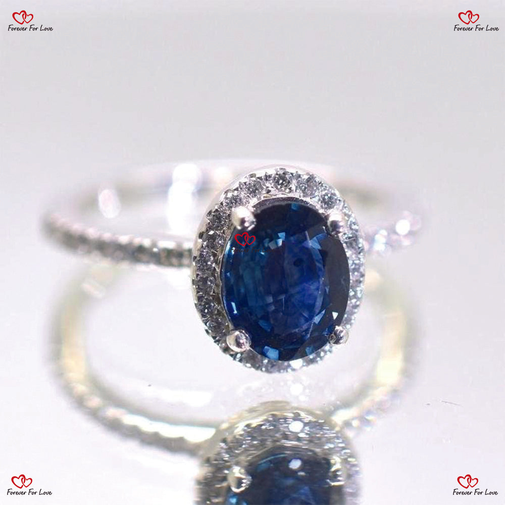 Regal Elegance: Princess Diana Natural Certified Blue Sapphire Engagement Ring