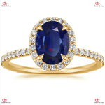 Regal Elegance: Princess Diana Natural Certified Blue Sapphire Engagement Ring Forever For Love