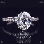 Oval Cut Moissanite Engagement Ring White Gold Forever For Love
