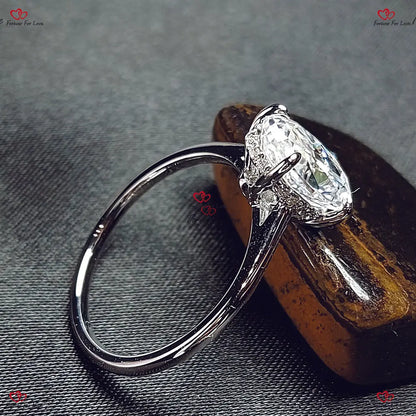 Oval Moissanite Engagement Ring | Hybrid Crushed Ice | Donut Setting Forever For Love