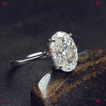Oval Moissanite Engagement Ring | Hybrid Crushed Ice | Donut Setting Forever For Love
