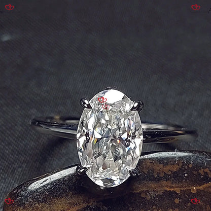 Oval Moissanite Engagement Ring | Hybrid Crushed Ice | Donut Setting Forever For Love