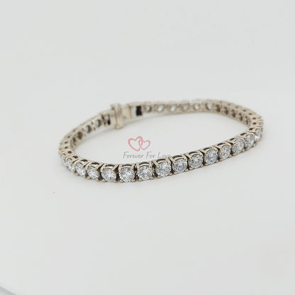 14K Solid Gold 5ct Lab Diamond Tennis Bracelet Gift for her